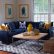 Charming Navy Blue Furniture Living Room 4