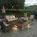 Plain Stamped Concrete Patio With Fire Pit 4